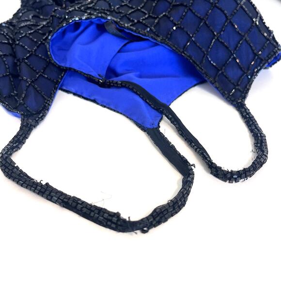 VTG 90s Y2K Whimsigoth Fairy Silk Beaded Maxi Dress Size XS Black Blue Sheer - Picture 13 of 16